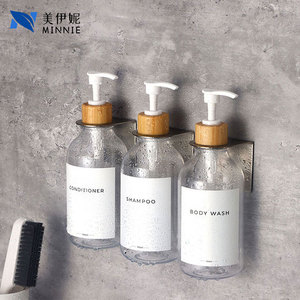 Flacons de gel douche et après-shampoing Minnie 500 ml avec tête de pompe et couvercle en bambou pour les soins quotidiens - Product Image 3