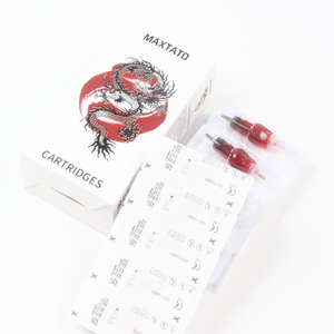 100 CÁI Kim xăm chuyên nghiệp Kim xăm dùng một lần màu đỏ # 06 # 08 # 12 0.3MM RS/RL/RM Có màng cho máy xăm - Product Image 2