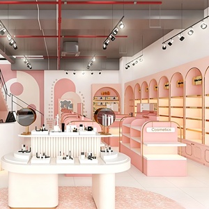 Cosmetics Skincare Shop Showcase Custom Interior Design Shelves Display Racks Perfume Display <b>Cabinet</b> Furniture Store decoration - Product Image 4