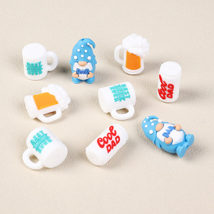 <span class=keywords><strong>Perles</strong></span> en silicone à trou droit motif dessin animé pour la fête des pères, idéales pour la fabrication de bracelets DIY, la création de bijoux et les fournitures d'artisanat, cadeau fantaisie pour enfants. - Product Image 4
