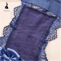 Culottes en dentelle YZ 2026 pour femmes, taille mi-haute, avec nœud, string, culottes sans couture en dentelle, grandes tailles