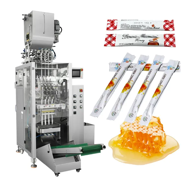 Máquina automática de embalaje de miel, embalaje vertical de múltiples carriles