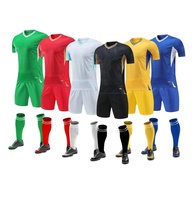 Ensemble d'uniformes de football personnalisés, maillot de football à manches courtes en polyester respirant et short, tenue de match d'équipe