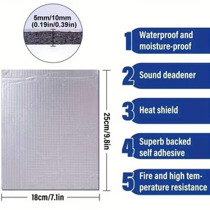 Feuille de <span class=keywords><strong>mousse</strong></span> acoustique autocollante en caoutchouc 10-50mm, écologique, isolation phonique et thermique pour voiture, avec feuille d'aluminium pour cuisine - Product Image 2