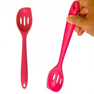 Slotted Spoon <b>Silicone</b> Non <b>Stick</b> Safe Stainless Steel Kitchen Cooking Utensils for Home Restaurant Baking and Food Prep - Product Image 2