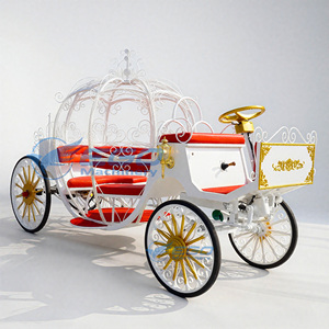 Carruaje Eléctrico de Diseño de Cuento de Hadas, Carroza de Caballos de Cuatro Ruedas para Turismo, Bodas y Paseos con Calabazas - Product Image 2