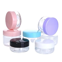 Pots en plastique PS transparents pour crème de soin de la peau, avec couvercle à vis, contenants vides (rose, vert, bleu, blanc, noir), 5g, 10g, 15g, 20g