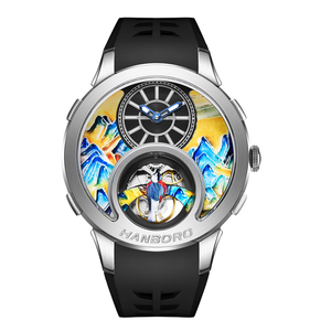 <span class=keywords><strong>Reloj</strong></span> Mecánico Automático para <span class=keywords><strong>Hombre</strong></span>, Serie Magpie, Estilo Único, con Puntero Hueco, Esmalte, Micropintura, Cristal, Diamante, Acero Inoxidable Cepillado - Product Image 3
