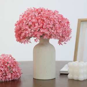 Bouquet de fleurs artificielles « Starry Sky » en silicone rose, caoutchouc souple, haute simulation, pour la décoration de la maison et les mariages - Product Image 1