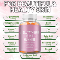 Bonbons Gommes Éclaircissants pour la Peau au Collagène Marque Blanche, Vitamines C Éclatantes, Supplément Cutané au Glutathion, Durée de Conservation 24 Mois