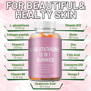 Gomitas Blanqueadoras de Piel con Colágeno de Marca Propia Winstown, Vitaminas C para una Piel Radiante, Suplemento de Glutatión, Duración de 24 Meses - Product Image 5