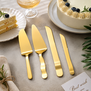 Ensemble de couteaux et fourchettes à gâteau en acier inoxydable 304, cuillère à dessert et à glace, spatule à pizza, outil de cuisine multifonctionnel, design moderne et élégant - Product Image 6