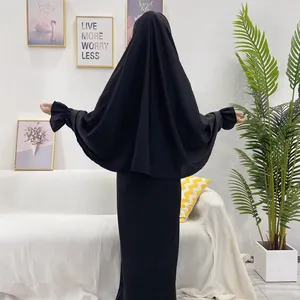 2023 Abaya Designs Muslim Women Prayer Dresses Dubai Nida Closed Abayas Khimar Set