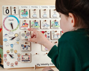 Routine quotidienne pour les enfants, planificateur hebdomadaire pour les tout-petits, tableau des tâches pour enfants, jouets Montessori, calendrier en <span class=keywords><strong>bois</strong></span> perpétuel - Product Image 2