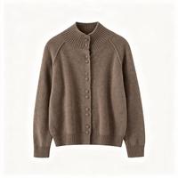 Fabricant de tricots sur mesure : Cardigan en laine à col rond pour femme, ouvert sur le devant, boutonné, et pull en tricot pour femme