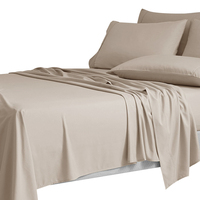 Parure de draps de luxe 4 pièces blanche unie en bambou/polyester certifiée OEKO-TEX 300TC anti-acariens – Vente en gros