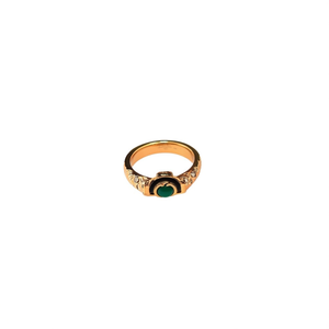 Fashion <b>Ring</b> 316L Stainless Steel PVD Gold Plating Green Stone <b>Adjustable</b> <b>Size</b> For Women Men Jewelry - Product Image 2