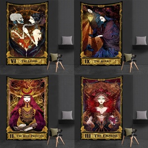 خمر الإبداعية فريدة من نوعها سر أسود الذهب التارو سلسلة بطاقة الجدار شنقا خلفية القماش 3D الطباعة الرقمية المفروشات - Product Image 1