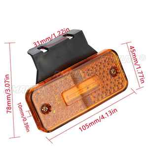 4 pièces Feux de gabarit pour remorque, feux de position latéraux LED pour camion, feux arrière pour tracteur et poids lourd avec support, rouge, ambre, blanc, éclairage 24V - Product Image 5