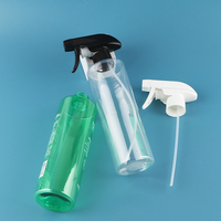 250ml 500ml 17oz vert Transparent plat épaule déclencheur chimique bouteille de pulvérisation cylindre en plastique pour animaux de compagnie nettoyage bouteille de pulvérisation