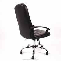 Grande et grande chaise d'ordinateur pivotante robuste en cuir respirant noir chaise de bureau de luxe