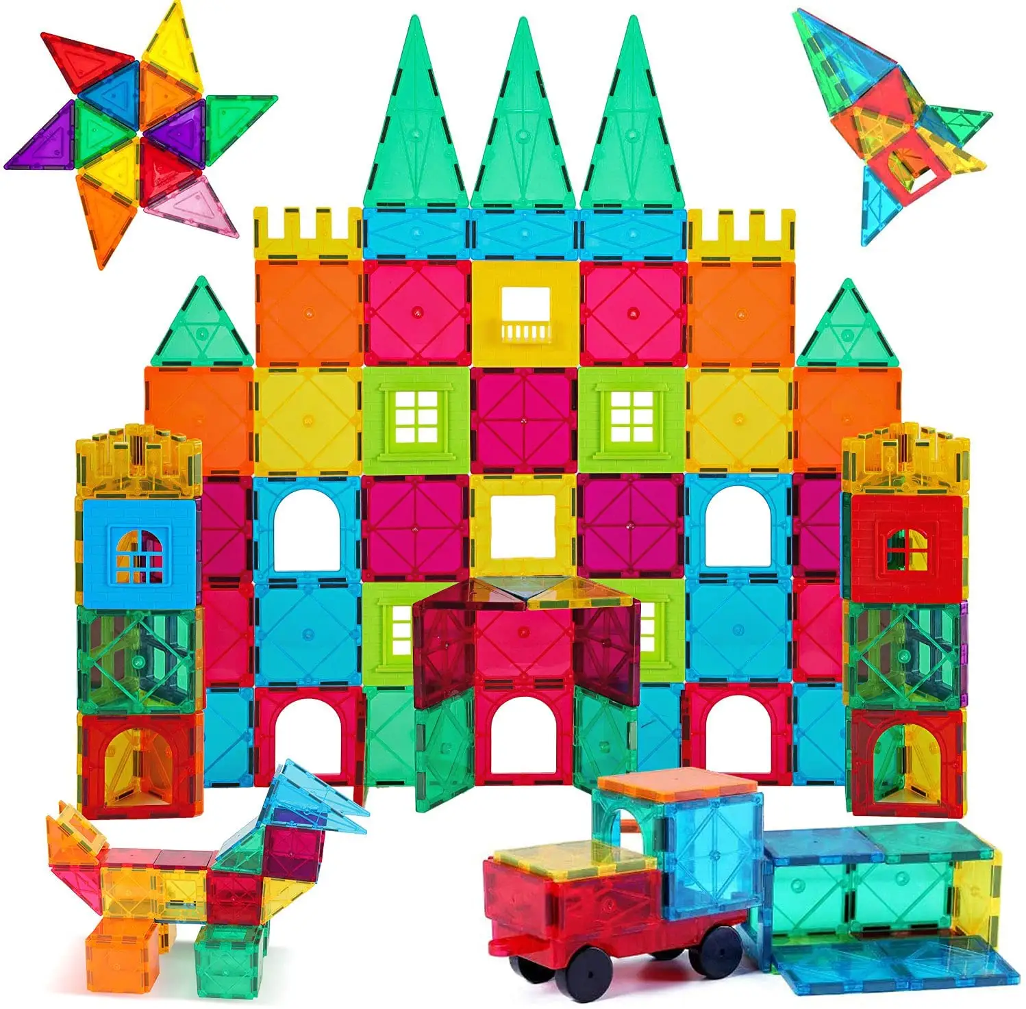 Low MOQ 100PCS Magnetic Tiles Building Set Preschool Kids Block Construction Toys Popular Children Toys