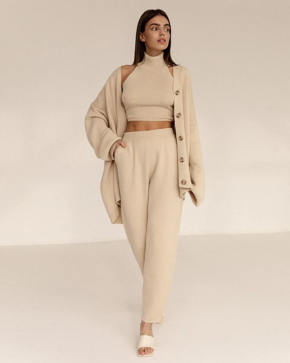 Custom Jumper 3 Piece Knitted Cashmere 