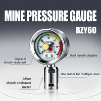 Manomètre antichoc BZY60 à double aiguille avec échelle personnalisable pour test de pression des conduites de mine de charbon