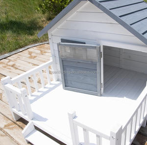 Caseta para Perros de Madera Maciza de Lujo Blanca para Exteriores, Jaula Impermeable para Perros, Villa para Perros Extra Grande, Muebles para Perros - Product Image 5