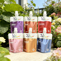 Petit sachet debout mat noir de 50 ml, 60 ml, 100 ml avec bec verseur pour savon liquide, désinfectant, boissons, lotion, emballage