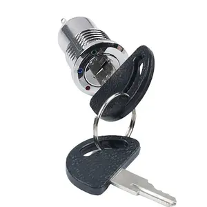 3 position 19mm 3pin explosion-proof stainless steel anti vandal remote push button key switch