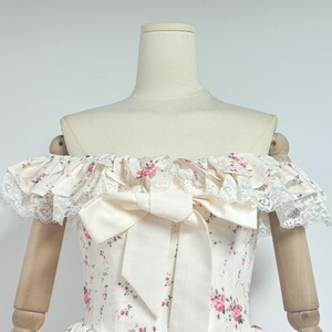 Mini abito dimagrante in vita stile estivo con fiocco puro francese con spalle scoperte 2025 donna - Product Image 6