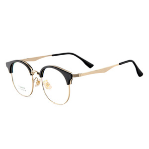 Montures de lunettes rondes pour hommes 23-12mm en alliage de titane, verres en résine anti-lumière bleue, taille moyenne, origine Danyang - Product Image 1