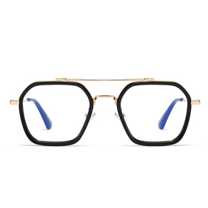 Nuevas Gafas <span class=keywords><strong>Retro</strong></span> de Doble Puente Metálicas con Protección Anti-Luz <span class=keywords><strong>Azul</strong></span>, Gafas de Diseño para Hombre y Mujer, Gafas para Computadora - Product Image 1