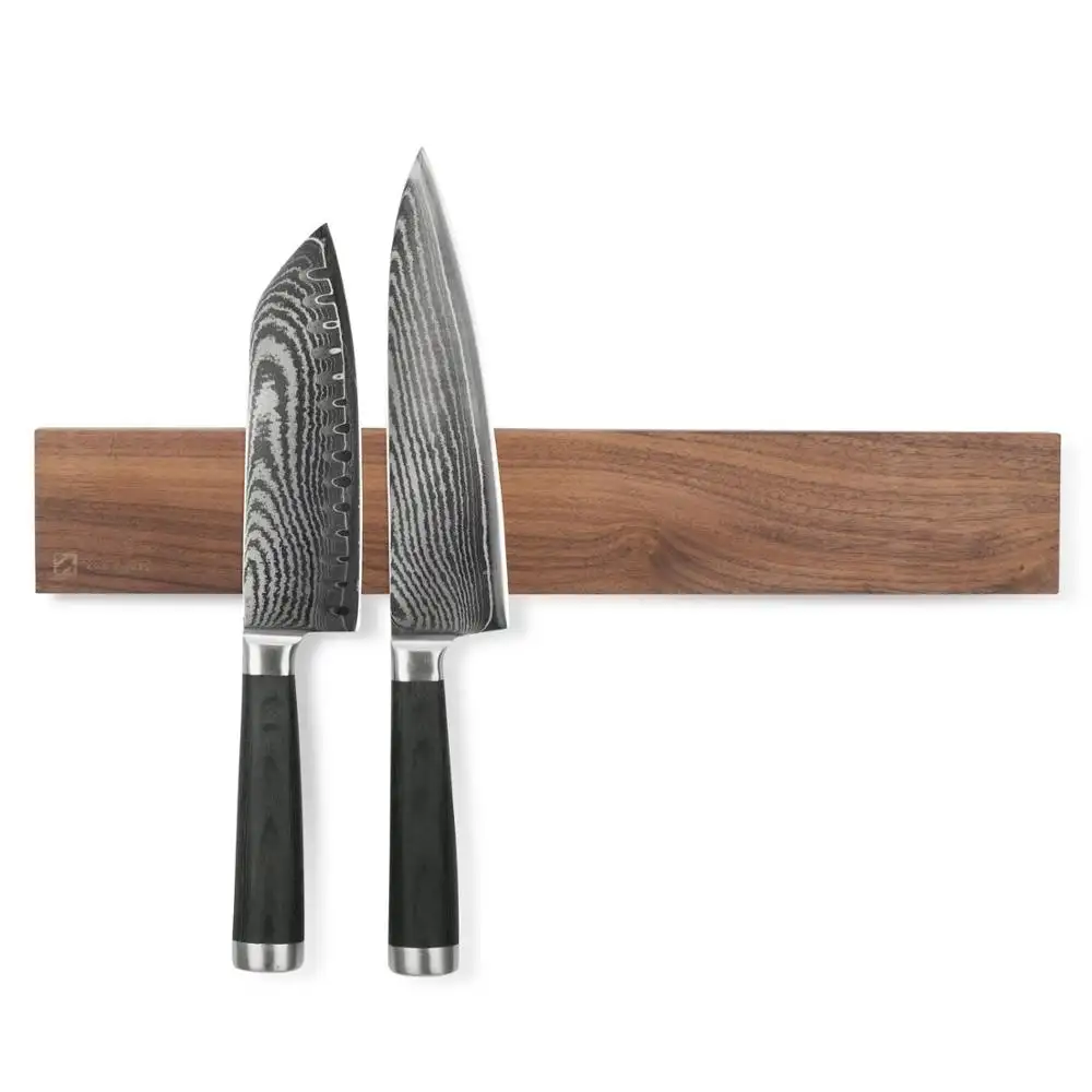 अनुकूलित बांस/अखरोट/चेरी लकड़ी चुंबकीय चाकू, कटलरी, कैंची, और उपकरण धारक/बार/पट्टी के लिए रसोई