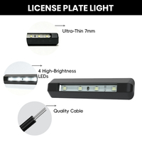 Lumière de plaque d'immatriculation LED légère de 9,5 g, 62x14x5 mm, pour moto et scooter