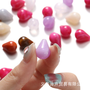 Acrylic Teardrop <b>Beads</b> Perforated For Jewelry Making Drop Shape Acrylic <b>Plastic</b> Lucite Material Oil Dripping Process - Product Image 1