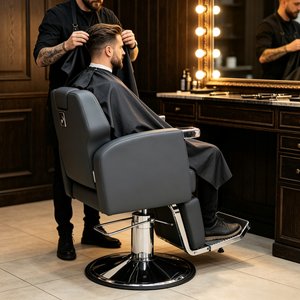 Sillón de Barbería Hidráulico, 360 °   Sillón <span class=keywords><strong>Reclinable</strong></span> Giratorio con Reposapiés Ajustable <span class=keywords><strong>para</strong></span> Barbería, Spa y Salón de Belleza - Product Image 3