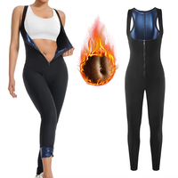 Combinaison amincissante zippée pour femme, effet sauna, gaine sculptante, short de compression pour la taille et le ventre