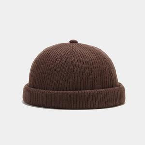 Moda Rua Homens Mulheres Cor Sólida Quente Grosso Inverno Outono Chapéu De Malha Gorros Brimless Hat Sem Viseira Skullcap Cap Docker - Product Image 3