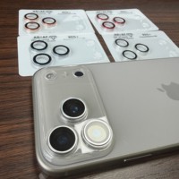 Protecteur de module caméra 3D électroplaqué avec base en PMMA transparent et verre optique pour iPhone séries 13-17