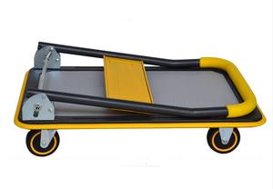 वेयरहाउस ट्रांसपोर्ट ट्रॉली औद्योगिक भारी शुल्क वैगन फ्लैट कार्ट्स प्लास्टिक स्टोरेज शॉपिंग कार्ट किराने के सामान के लिए खरीदारी कार - Product Image 5