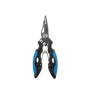 <span class=keywords><strong>Pince</strong></span> de pêche compacte en acier inoxydable à micro-pointe, séparateur de anneaux, déhameur, coupe-tresse pour eau salée et eau douce, bateaux, kayaks - Product Image 1