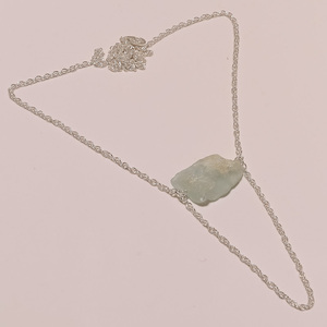 Collar de piedras preciosas en bruto de cuarzo rosa Natural de Plata de Ley 925, cadenas de joyería de plata antigua directamente del proveedor - Product Image 3