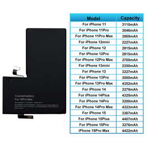 100% 健康更换电池适用于iPhone 11 12 13迷你14 15 Pro Max新升级手机电池，无弹出直接库存 - Product Image 1