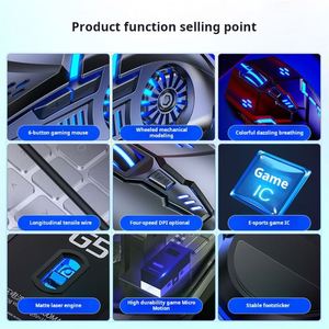 X510 Gaz-m01 2022 เมาส์สำหรับเล่นเกมรุ่นล่าสุด 7 สีไฟ LED RGB แบบหายใจได้พีซีแล็ปท็อปเมาส์แบบมีสาย USB อเนกประสงค์ - Product Image 3