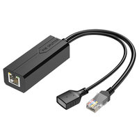 Divisor PoE Activo de 48V a 5V2A, USB Tipo A Hembra, 1000Mbps, IEEE802.3af, Monitor de Energía, Cámara IP, Raspberry Pi