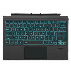 Drahtlose Tastatur mit Touchpad 7-Farben-Akku mit Hintergrund beleuchtung Abnehmbare Tastatur für Microsoft Surface Pro 3/4/5/6/7/7