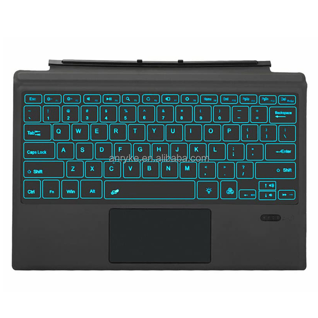 Wireless Keyboard with Touchpad 7 Color Backlit Rechargeable Battery Detachable Keyboard for Microsoft Surface Pro 3/4/5/6/7/7+