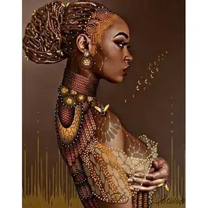 יהלום 5D diy ציור יהלום שחור נערה אפריקאית סקסית ציור קיר אמנות תפאורה בית